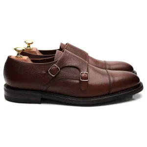 1880 'Benedict' Dark Brown Grain Leather Double Monk Strap UK 8.5 F