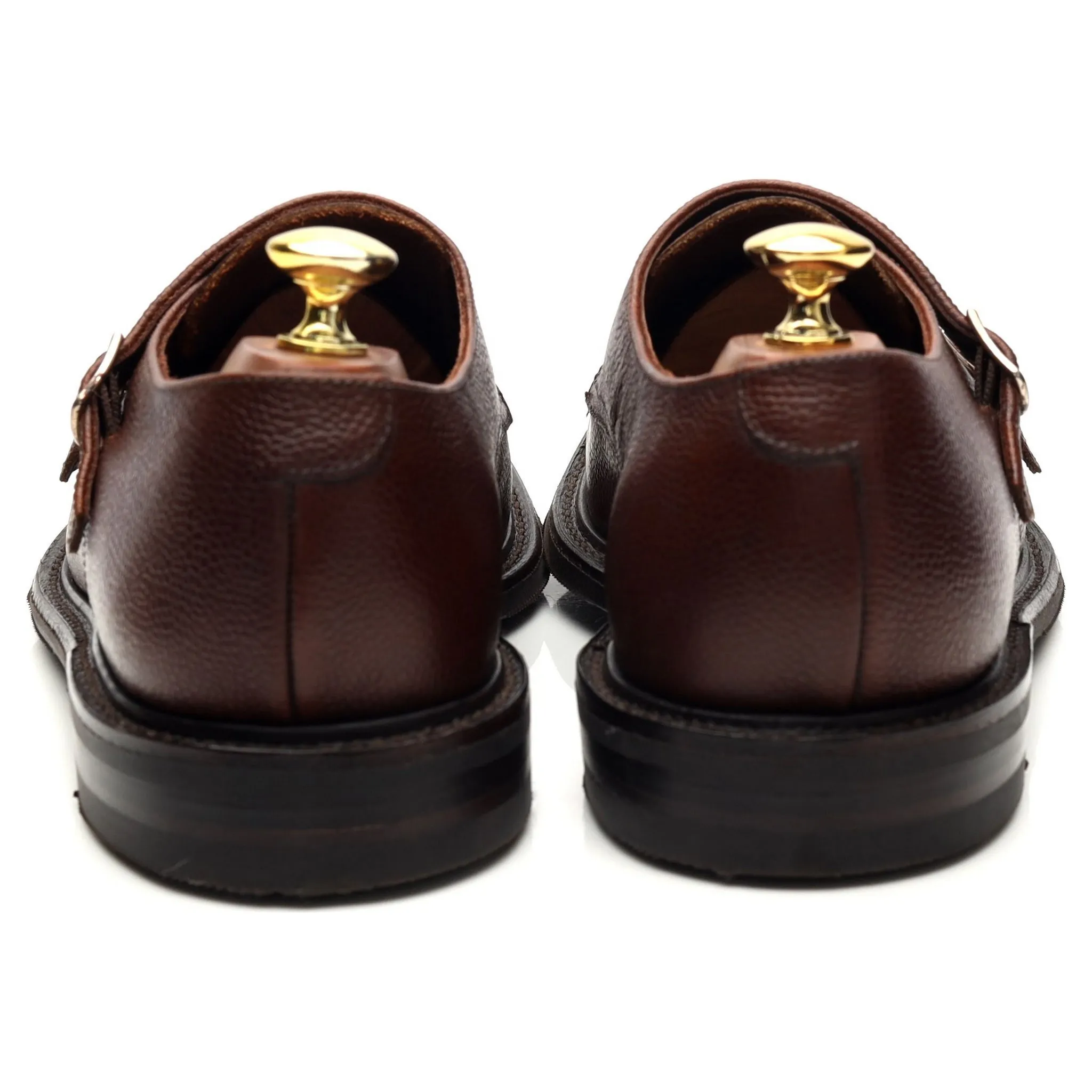1880 'Benedict' Dark Brown Grain Leather Double Monk Strap UK 8.5 F