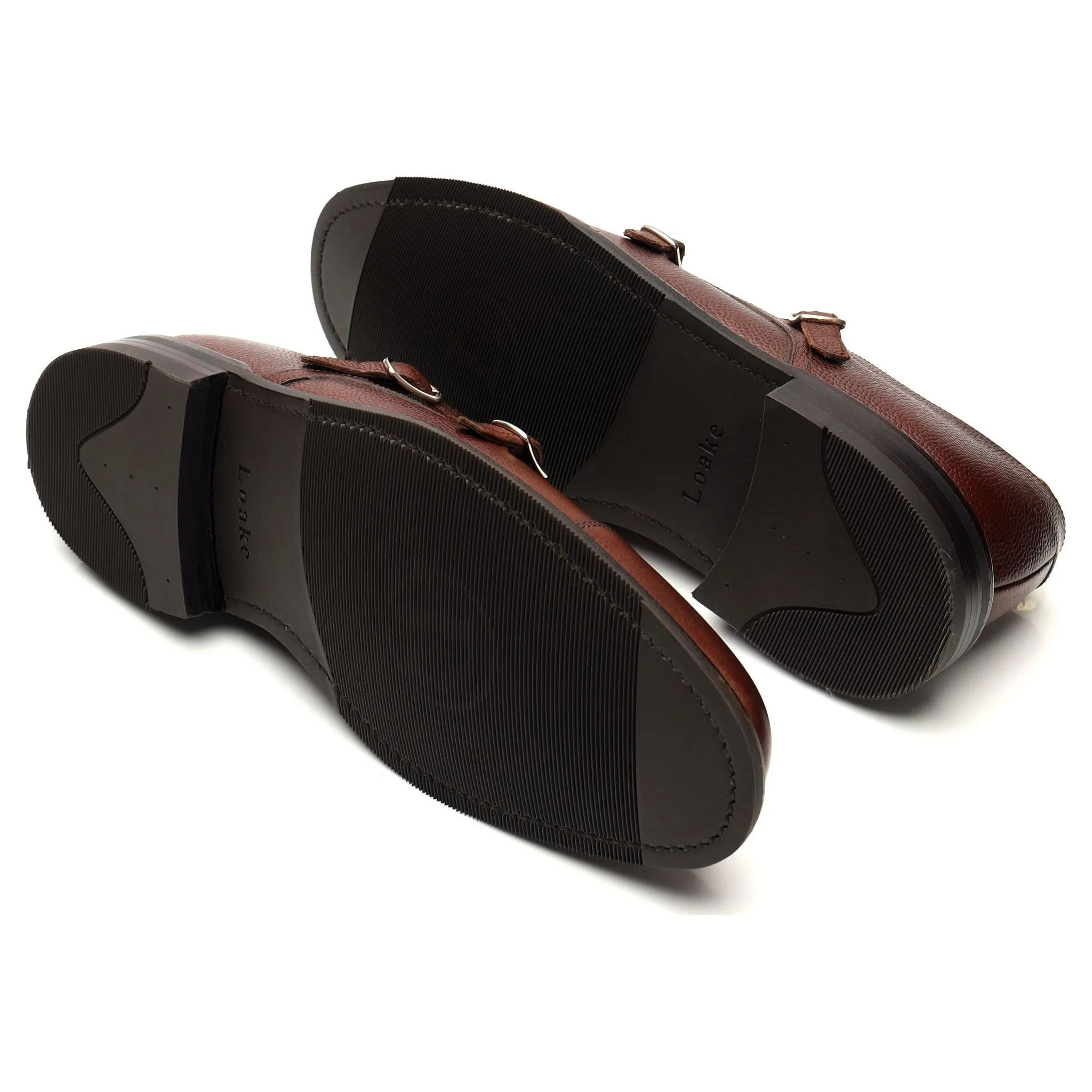 1880 'Benedict' Dark Brown Grain Leather Double Monk Strap UK 8.5 F