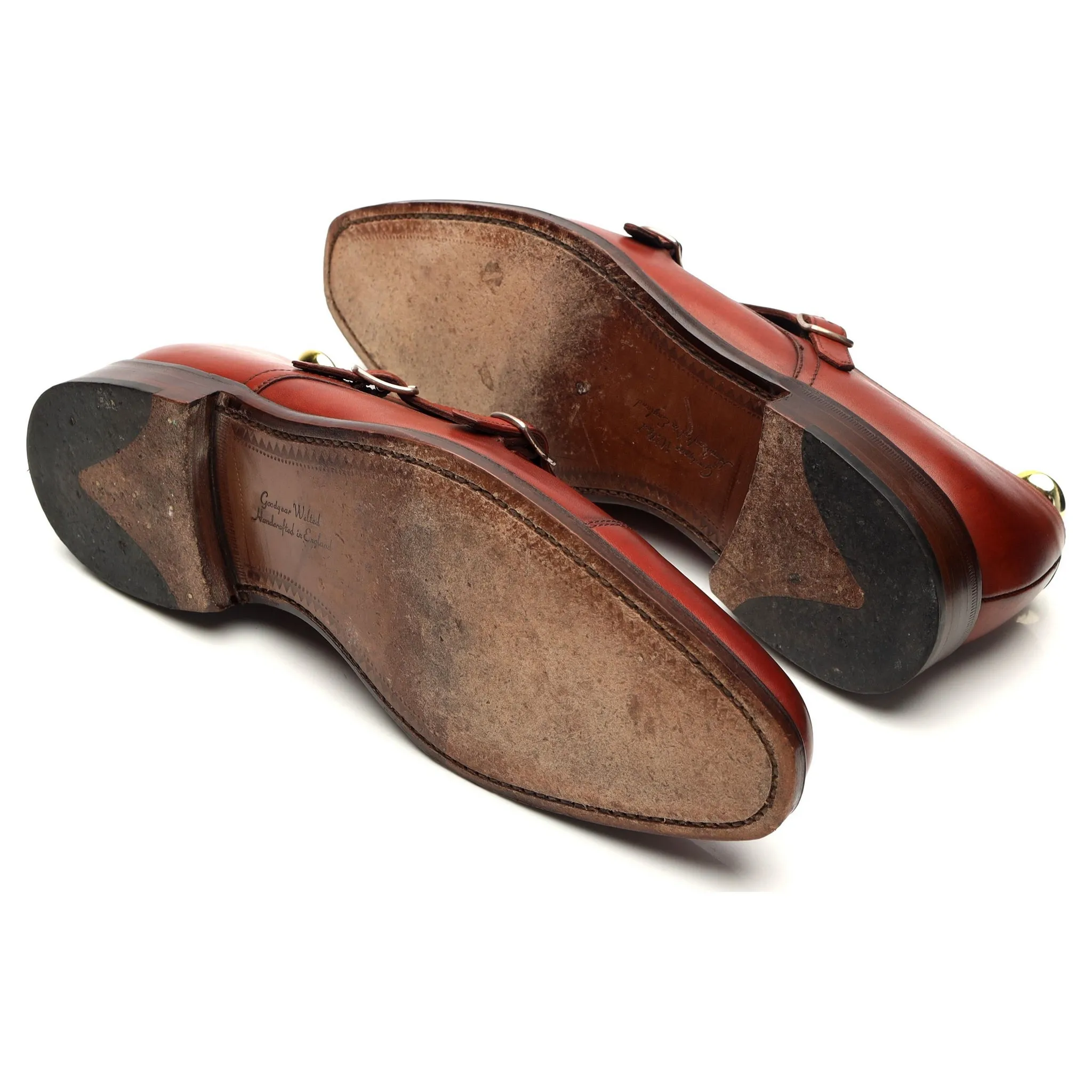 1880 Legacy 'Wensum' Tan Brown leather Double Monk Strap UK 7 F