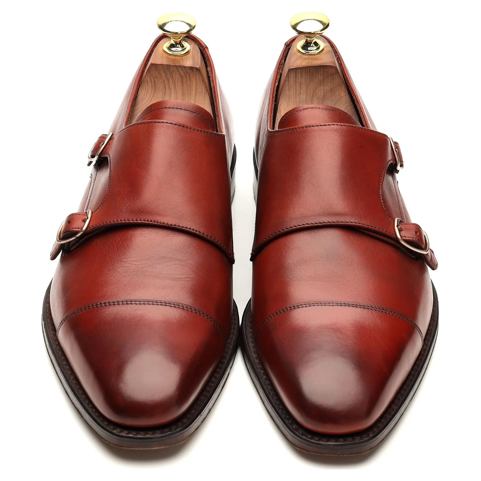 1880 Legacy 'Wensum' Tan Brown leather Double Monk Strap UK 7 F