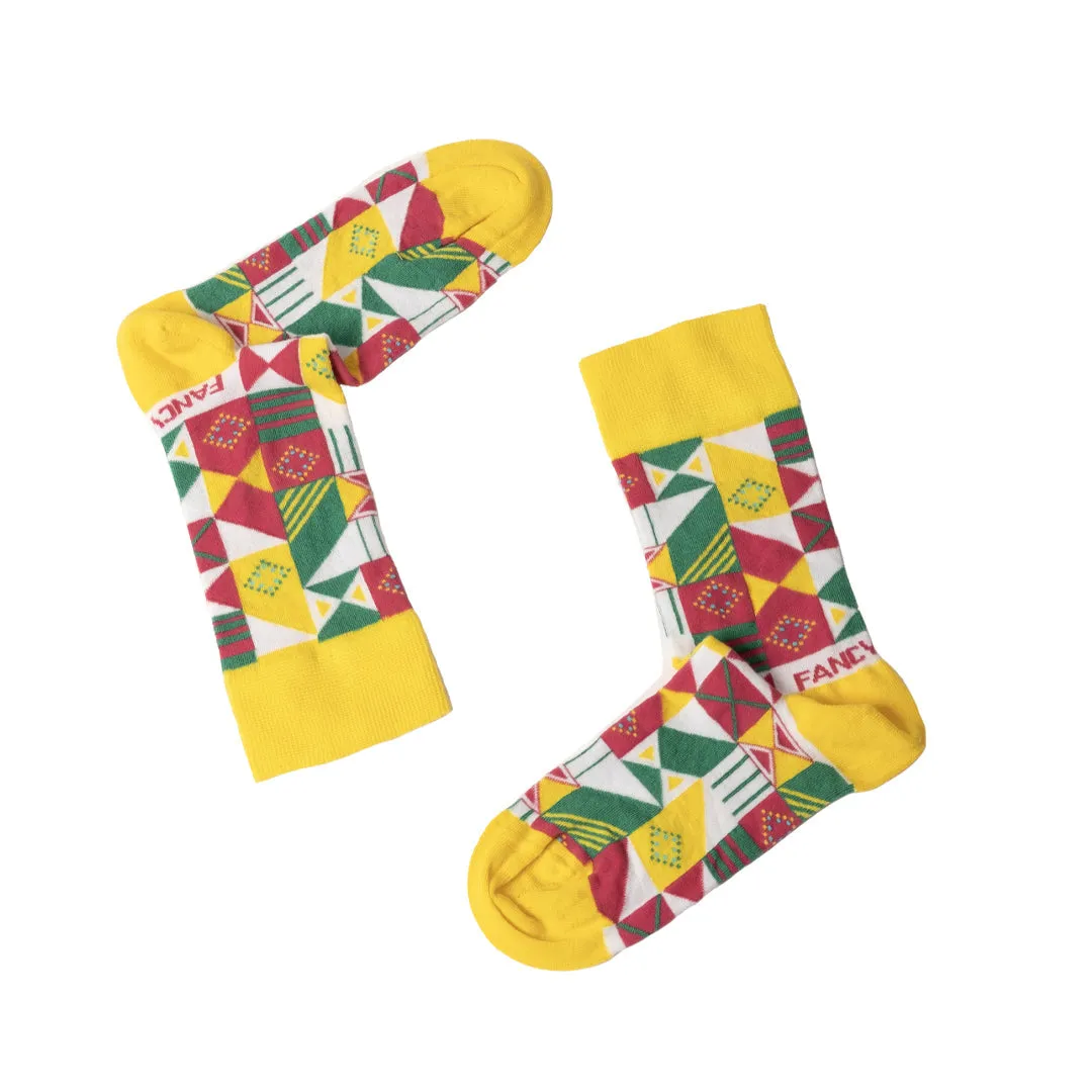 2 Pack Purple and White Geometric Socks