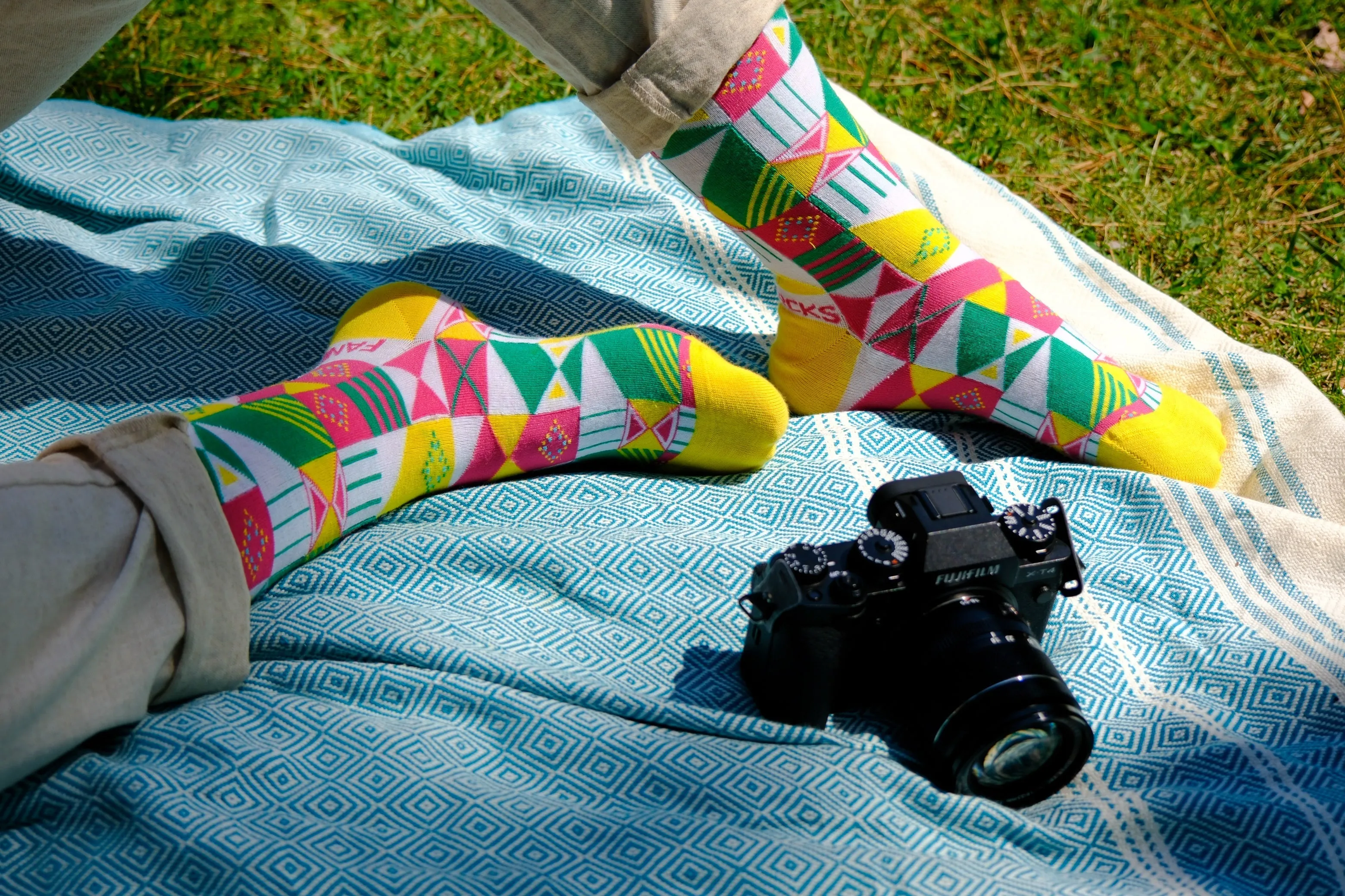 2 Pack Purple and White Geometric Socks