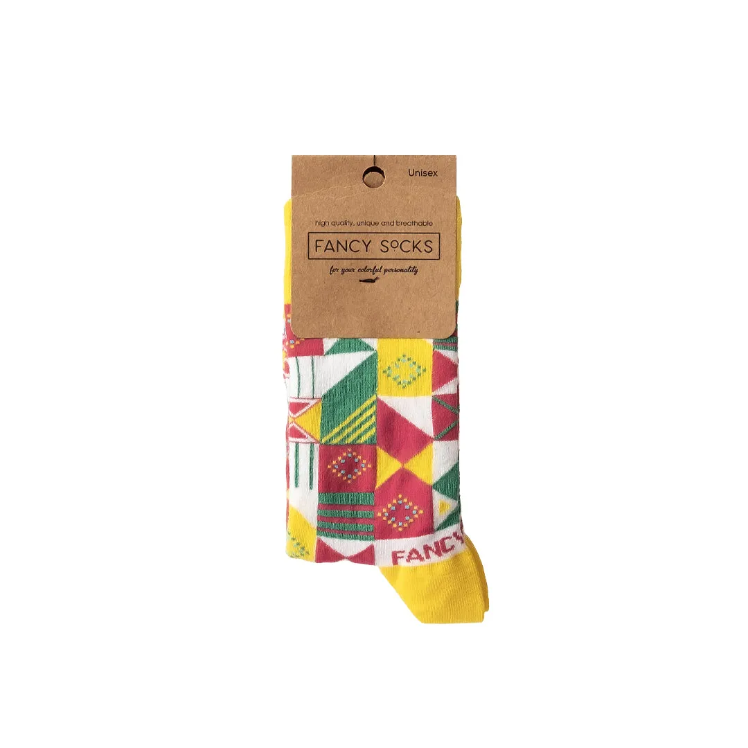 2 Pack Purple and White Geometric Socks