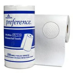 27700 Perforated Paper Towel, 8 4/5 x 11, White, 250/Roll, 12 Rolls/Carton
