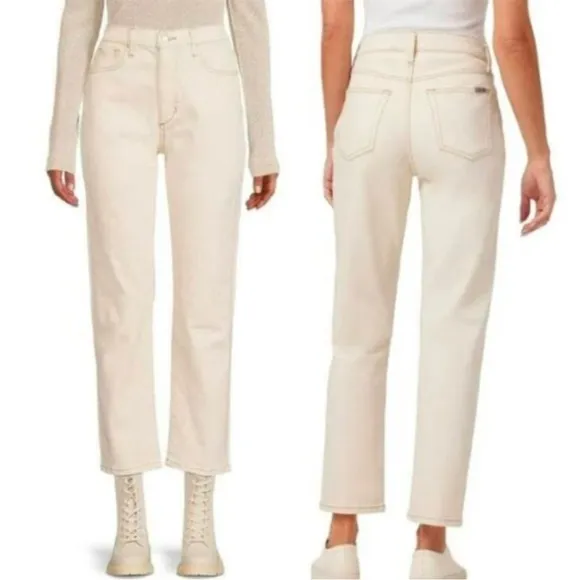 59. Joe’s $178 The Og High Rise Straight Ankle Jeans Ecru