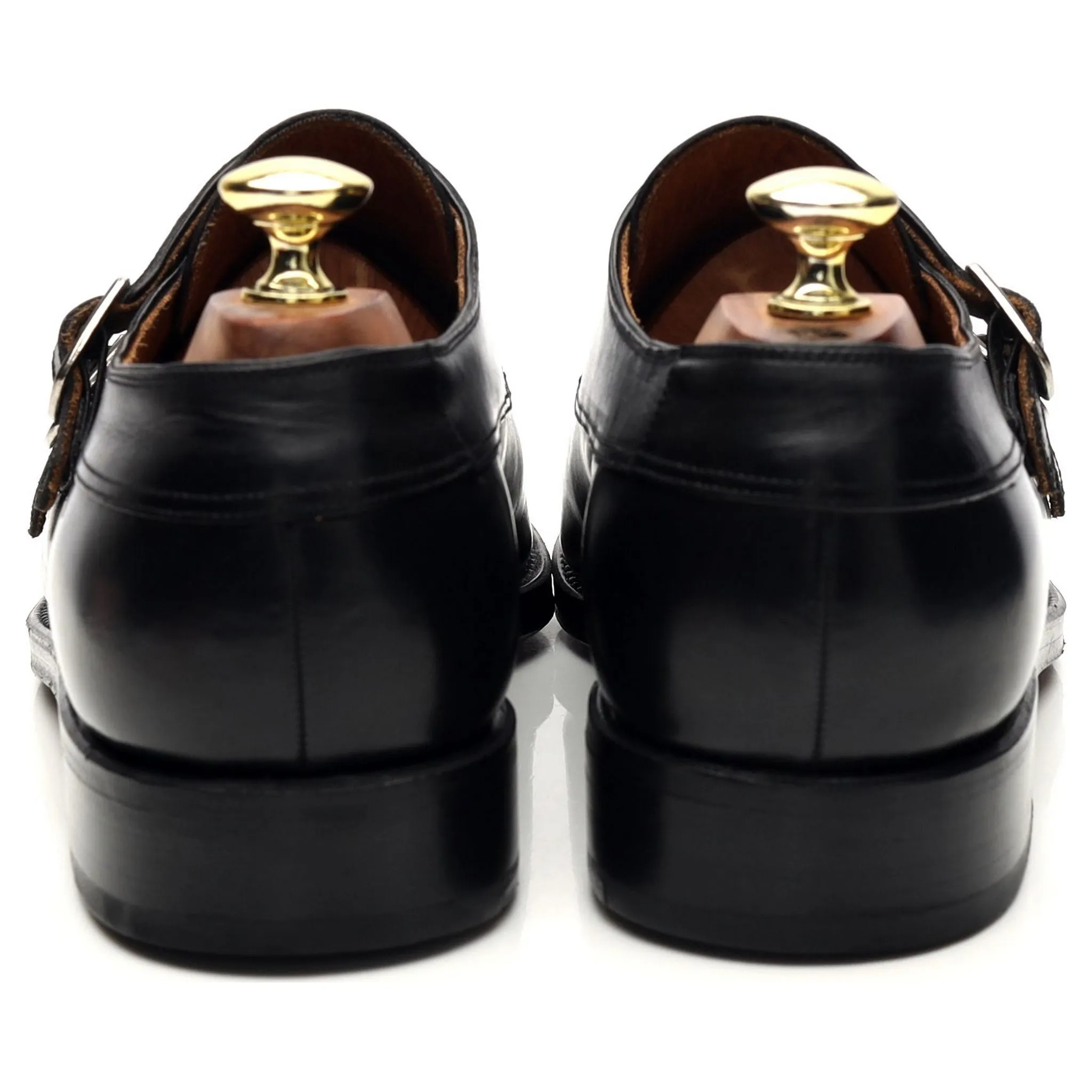 '737' Black Leather Double Monk Strap UK 7.5 EE