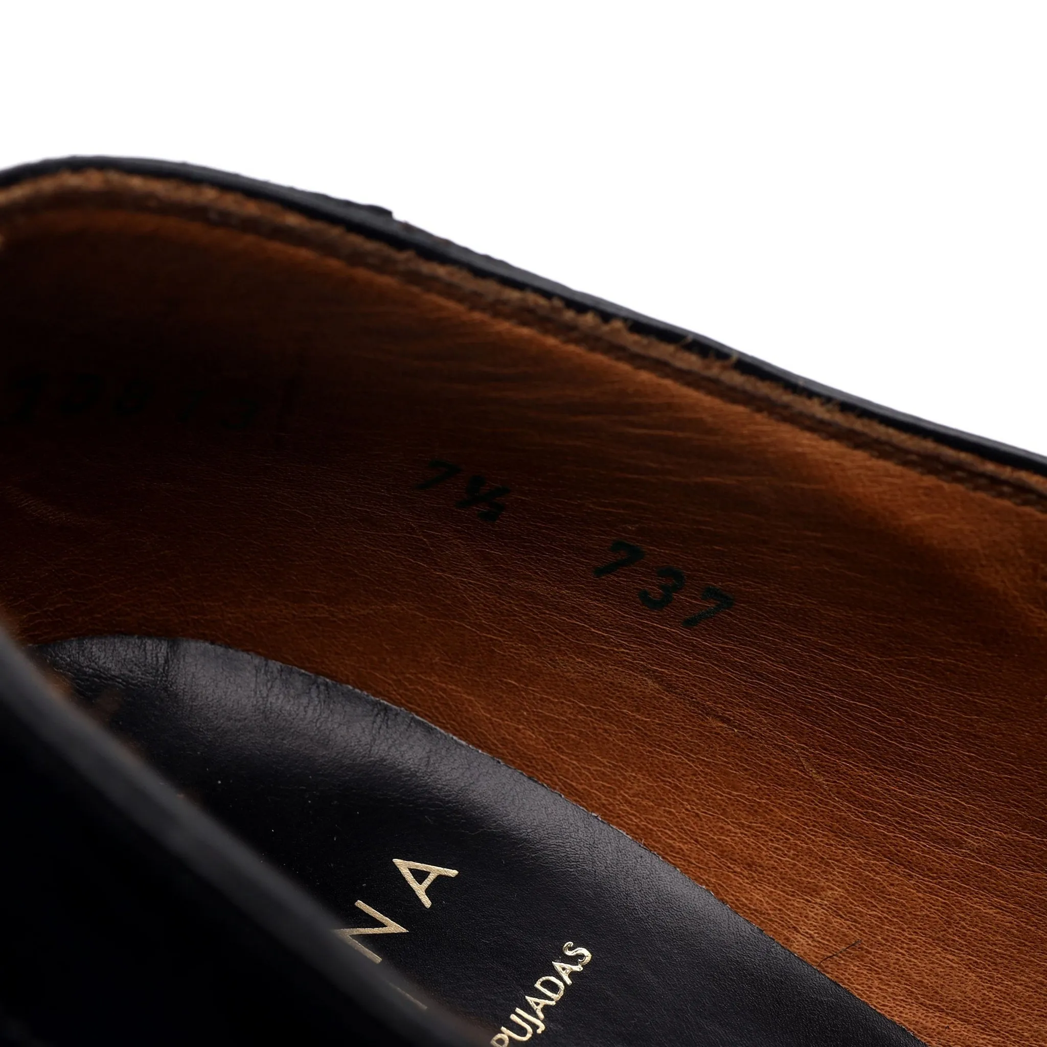 '737' Black Leather Double Monk Strap UK 7.5 EE