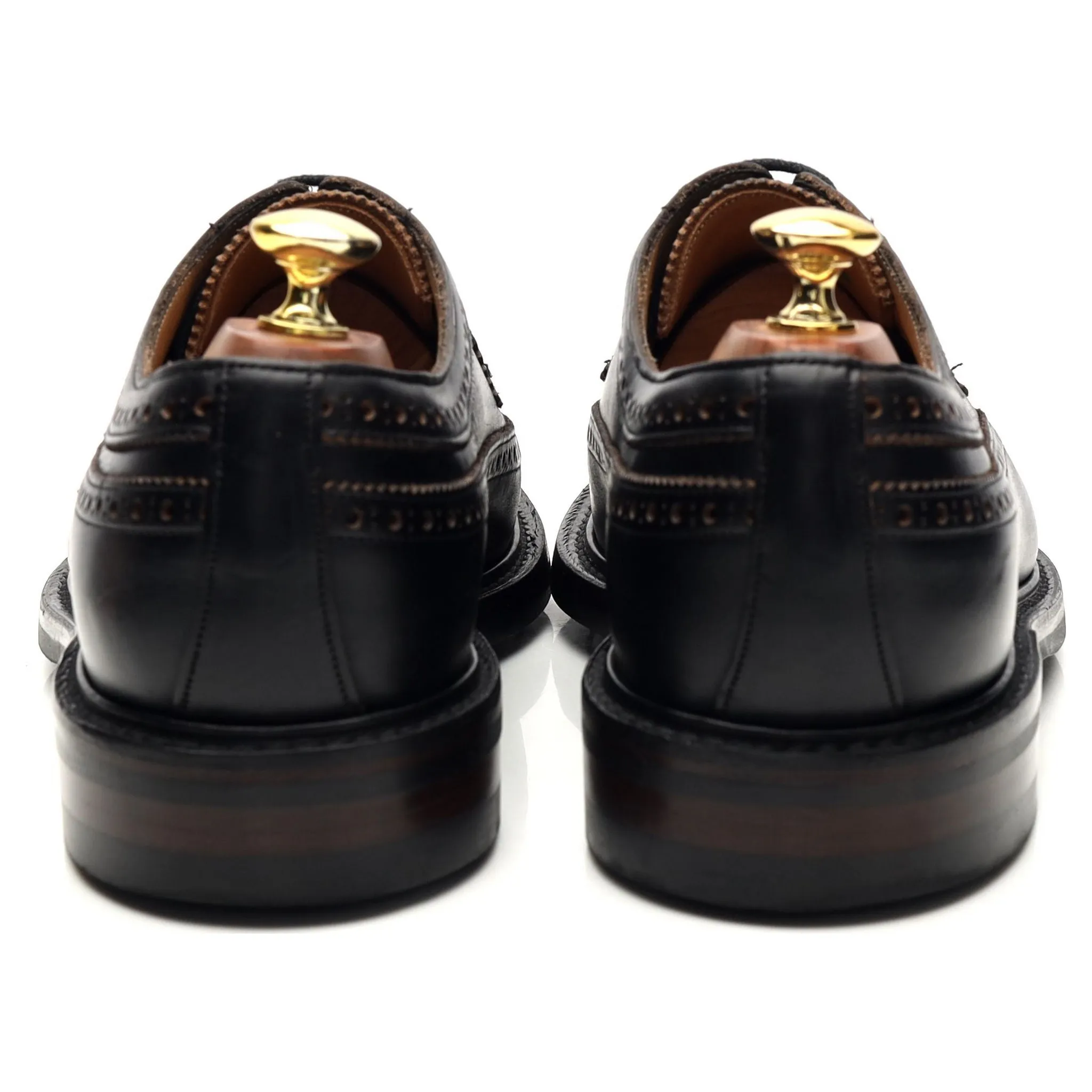 'Addison' Black Leather Derby Brogue UK 7.5 F