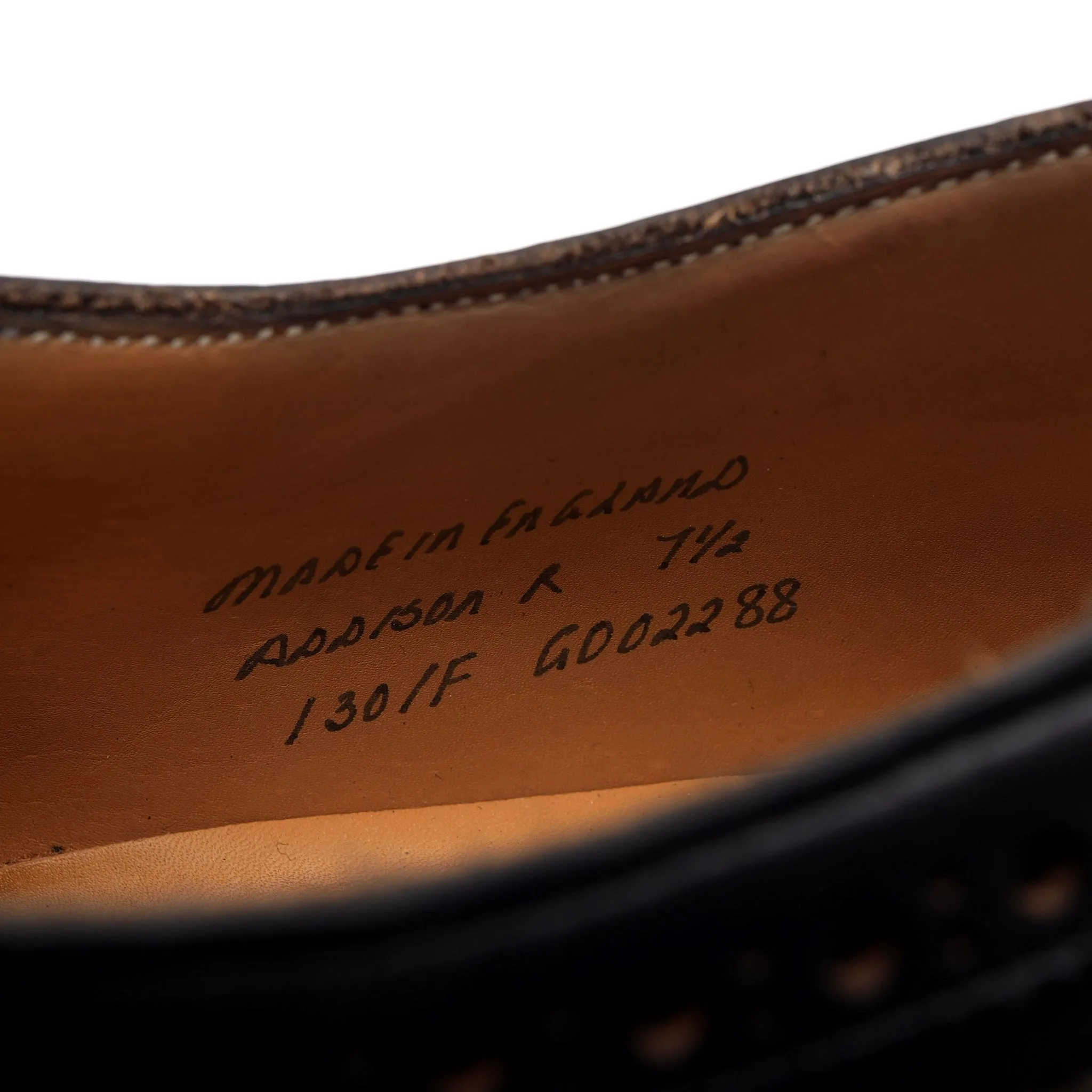 'Addison' Black Leather Derby Brogue UK 7.5 F