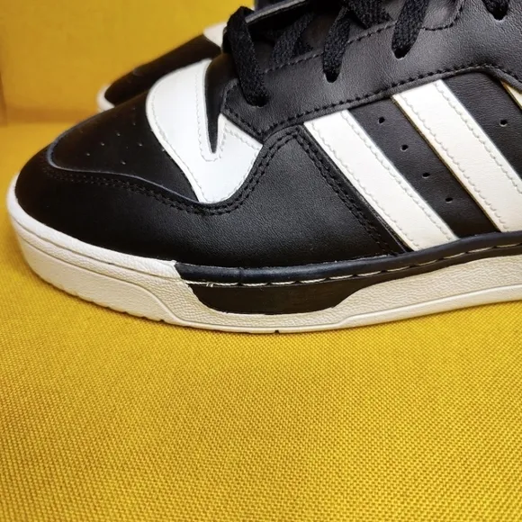 Adidas Rivalry Low Black White Leather 3 Stripe Athletic Mens Sneaker Sz 13 NWOT