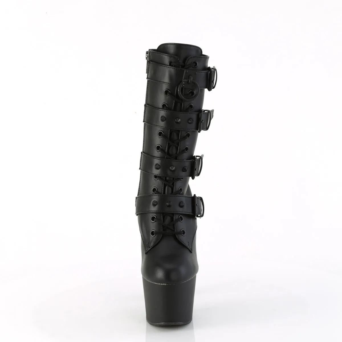 ADORE-1046  Black Faux Leather/Black Matte