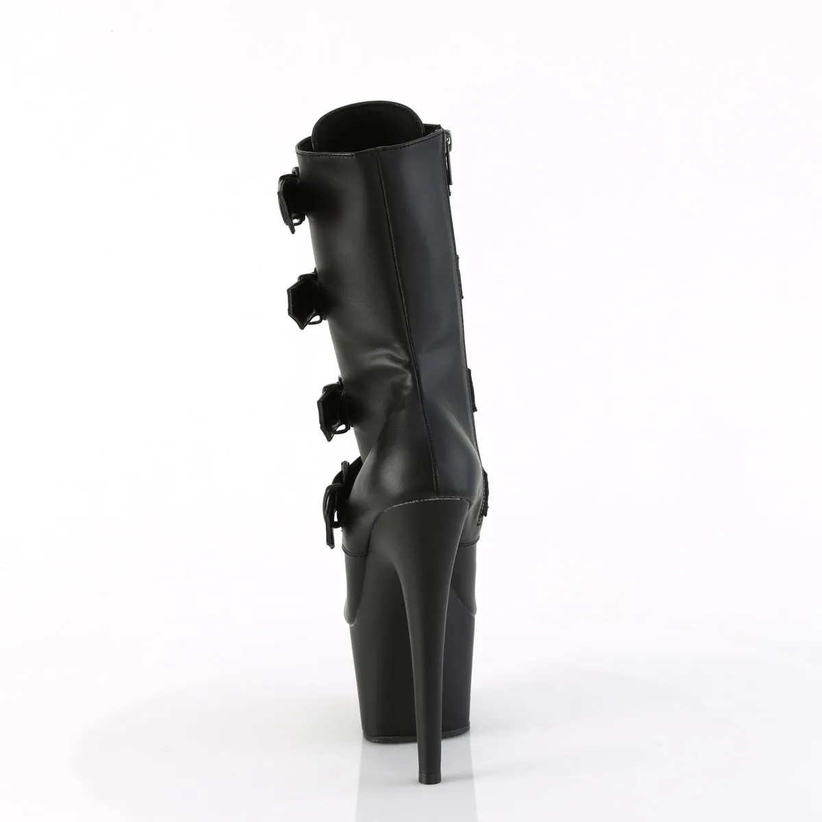 ADORE-1046  Black Faux Leather/Black Matte