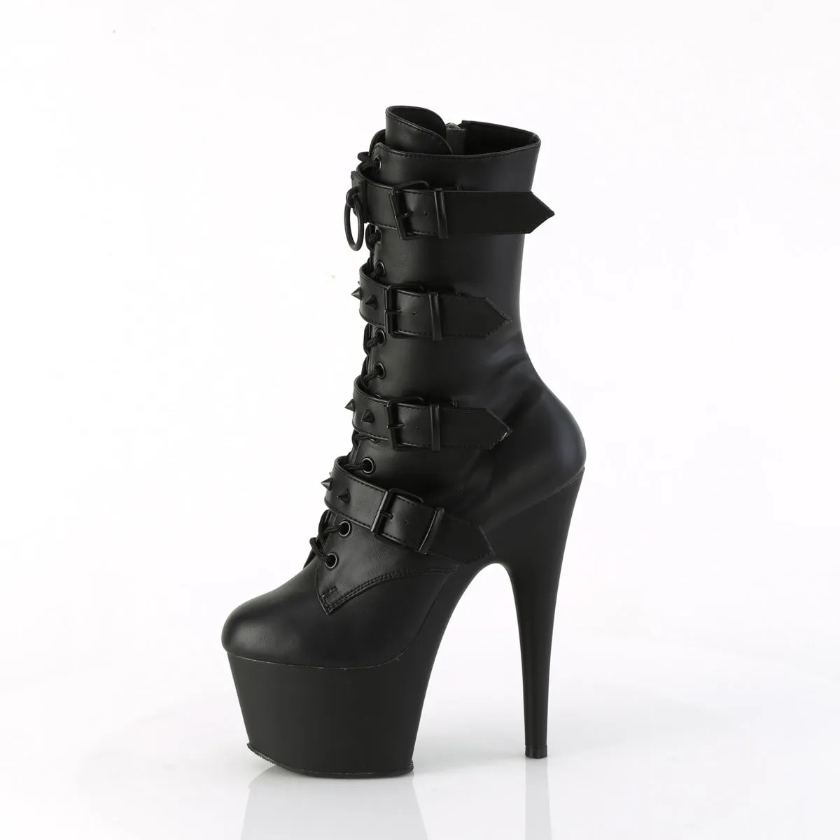 ADORE-1046  Black Faux Leather/Black Matte