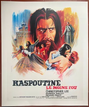 Affiche entoilée RASPOUTINE LE MOINE FOU Hammer CHRISTOPHER LEE Don Sharp 45x56cm 1966