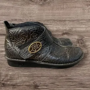 Alegria Caiti Leather Bronze Leaf Comfort Support Fall Ankle Boots 39