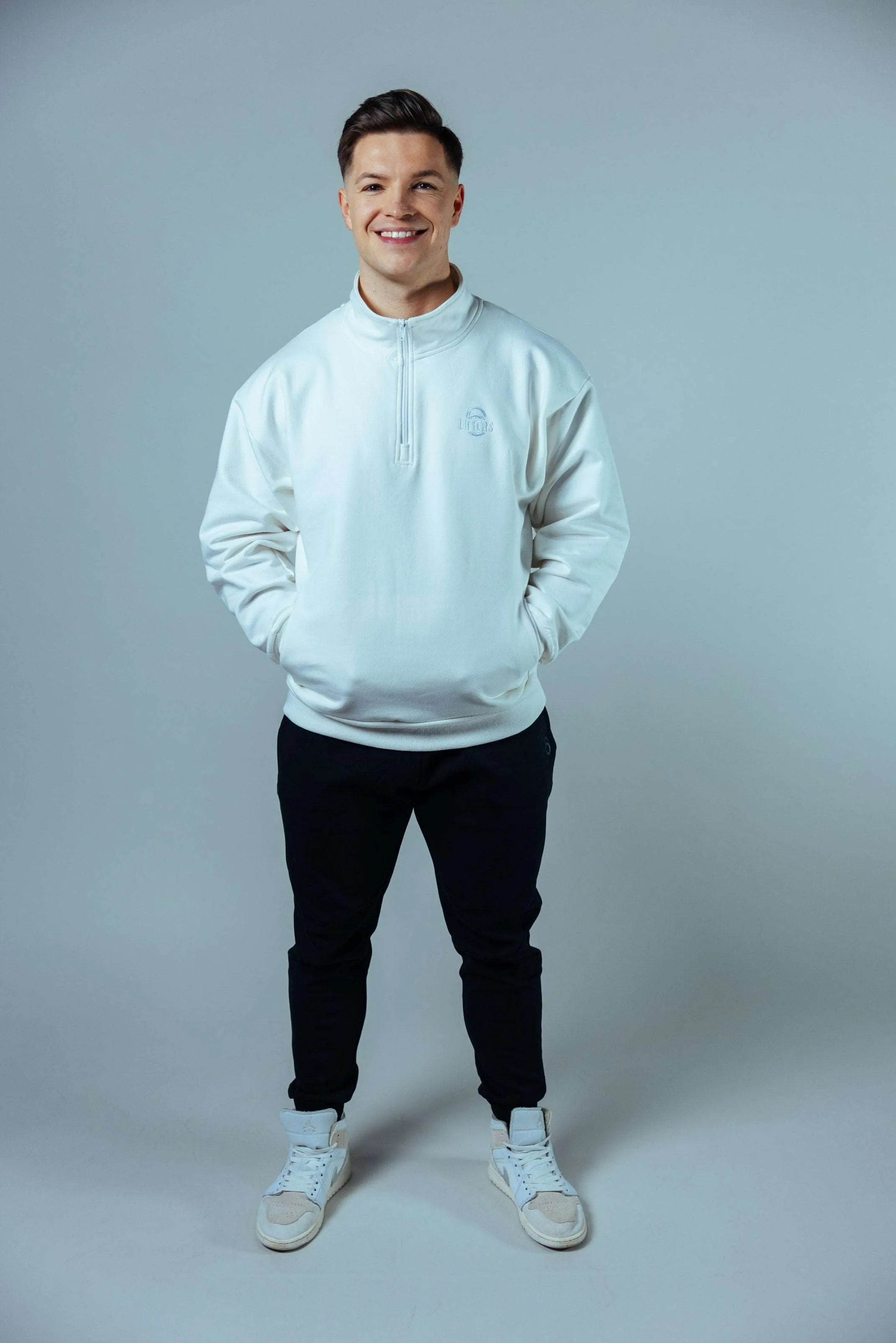 Allday Quarter Zip Sweater Oversize Unisex | Off White