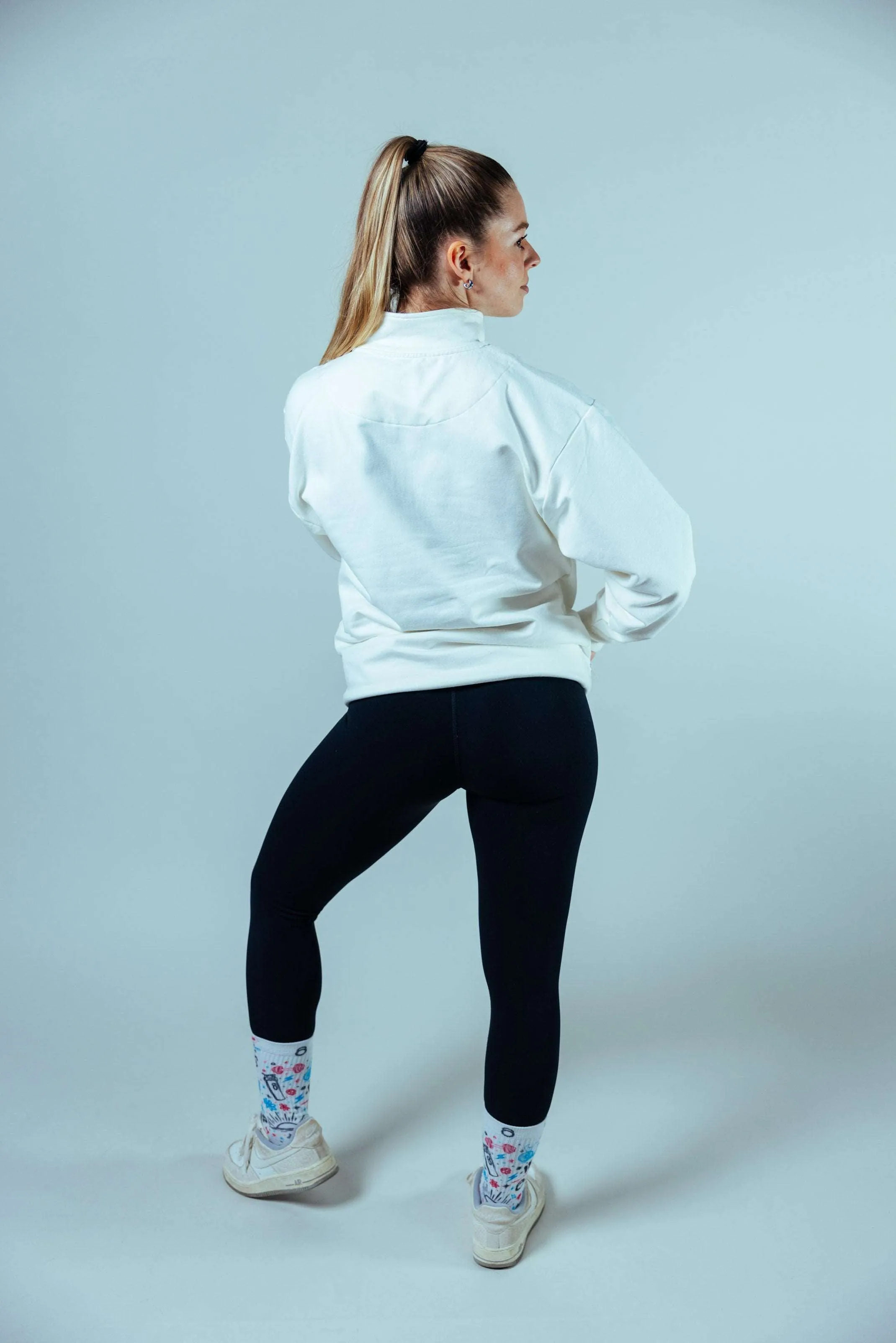 Allday Quarter Zip Sweater Oversize Unisex | Off White