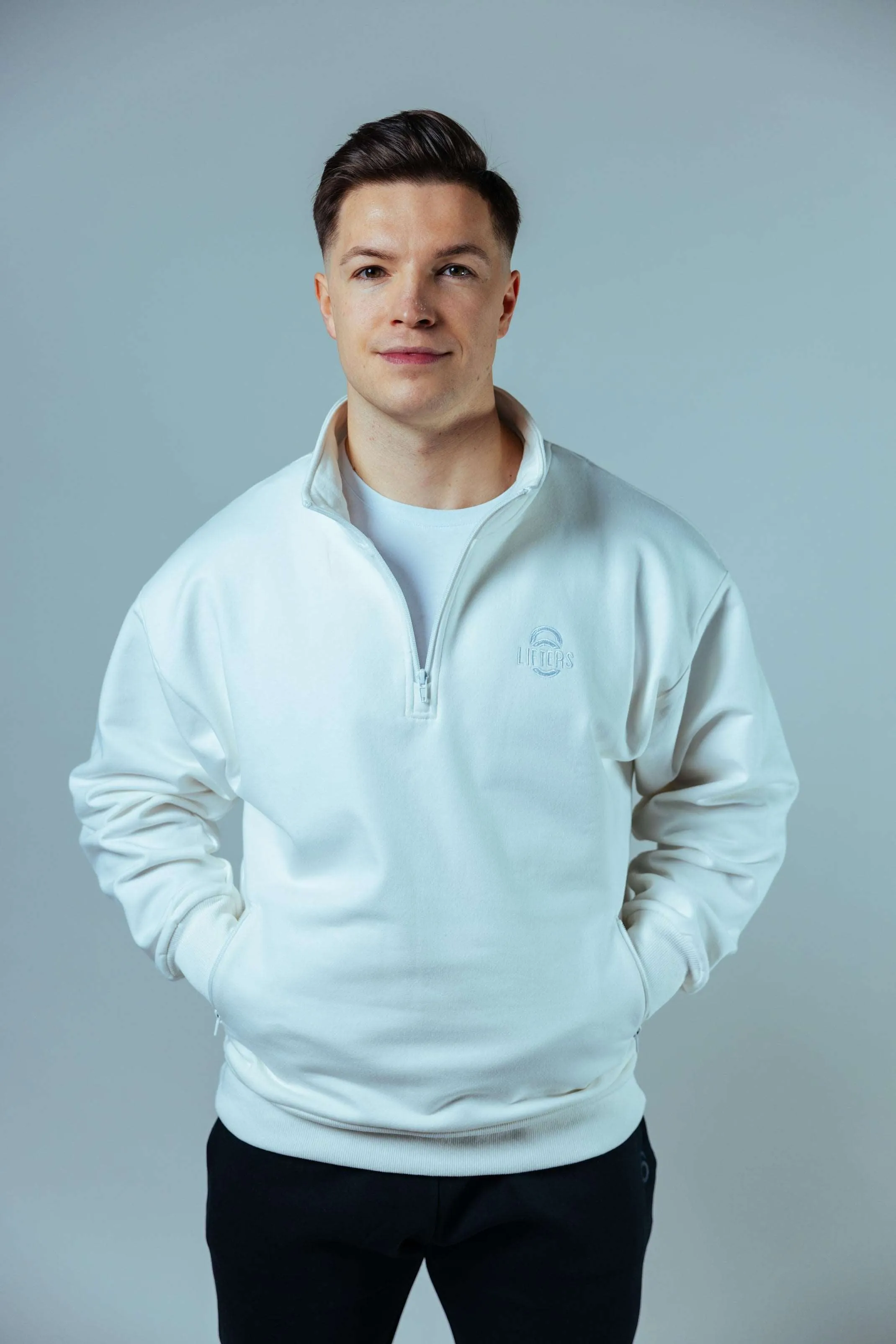 Allday Quarter Zip Sweater Oversize Unisex | Off White