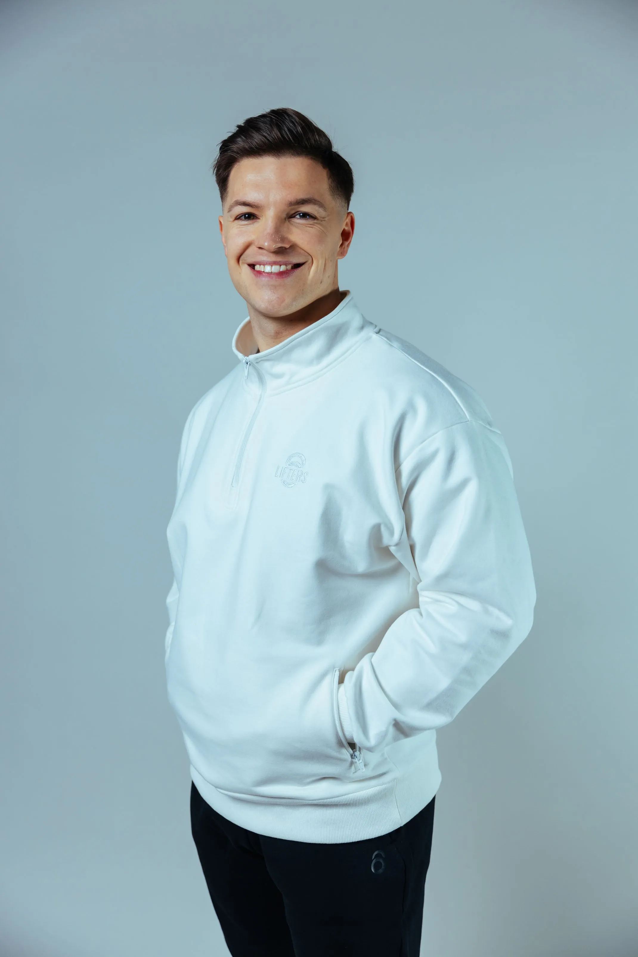 Allday Quarter Zip Sweater Oversize Unisex | Off White