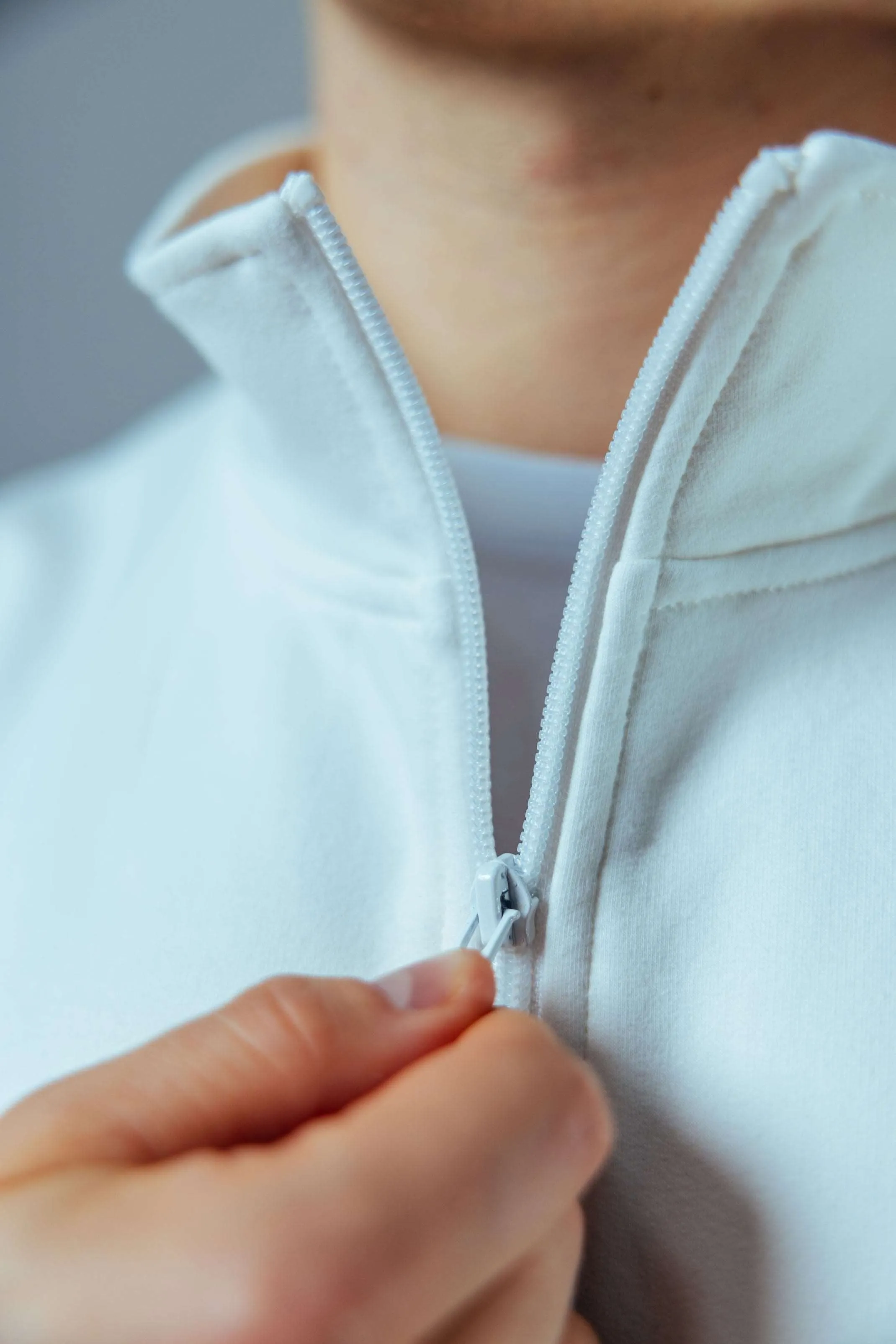 Allday Quarter Zip Sweater Oversize Unisex | Off White