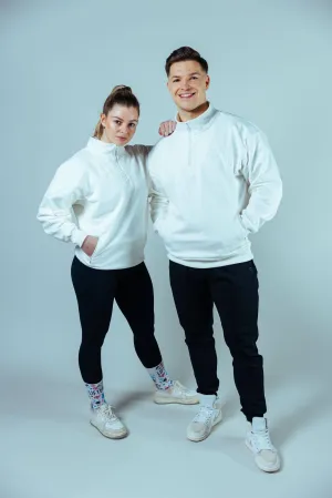 Allday Quarter Zip Sweater Oversize Unisex | Off White