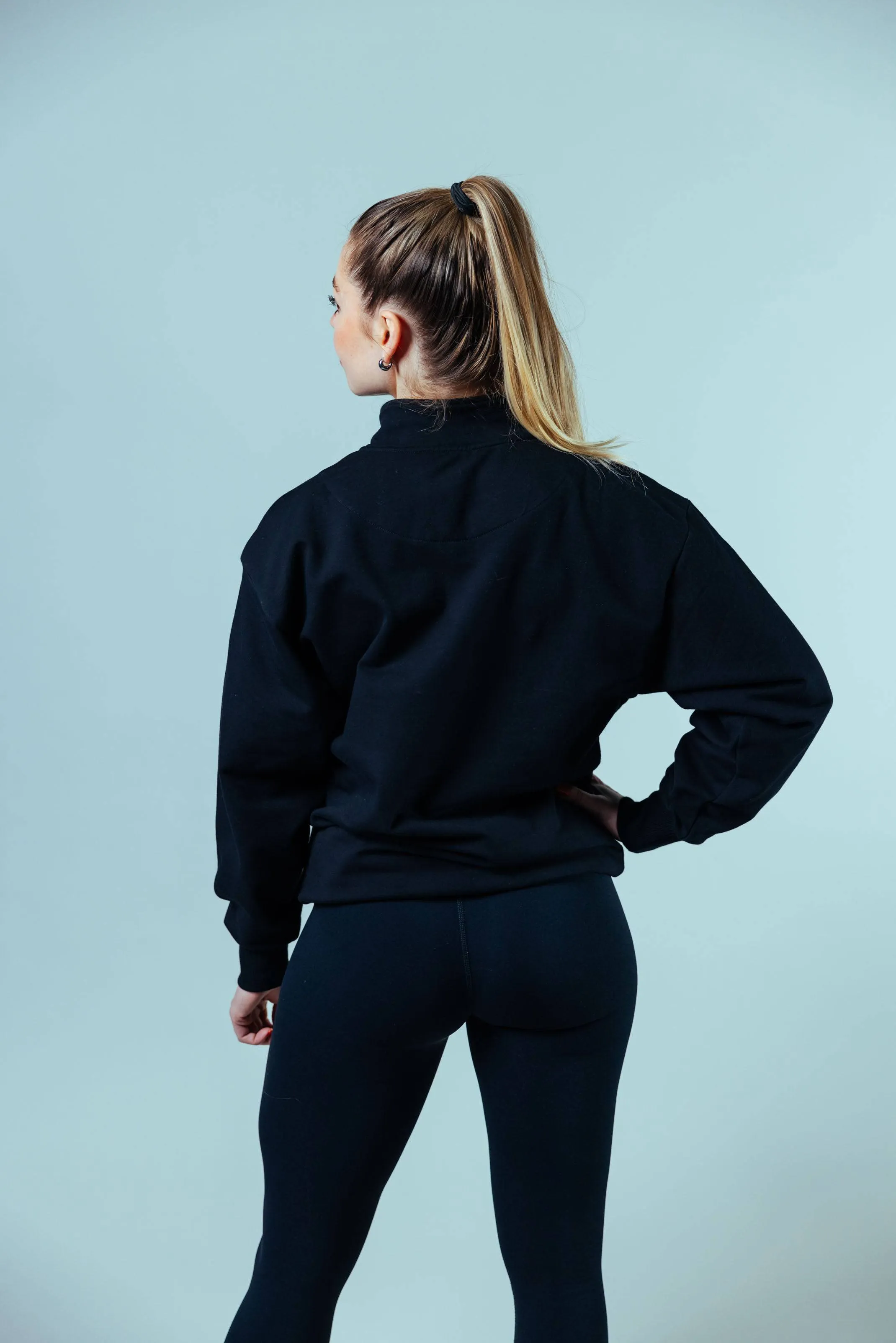 Allday Quarter Zip Sweater Oversize Unisex | Schwarz