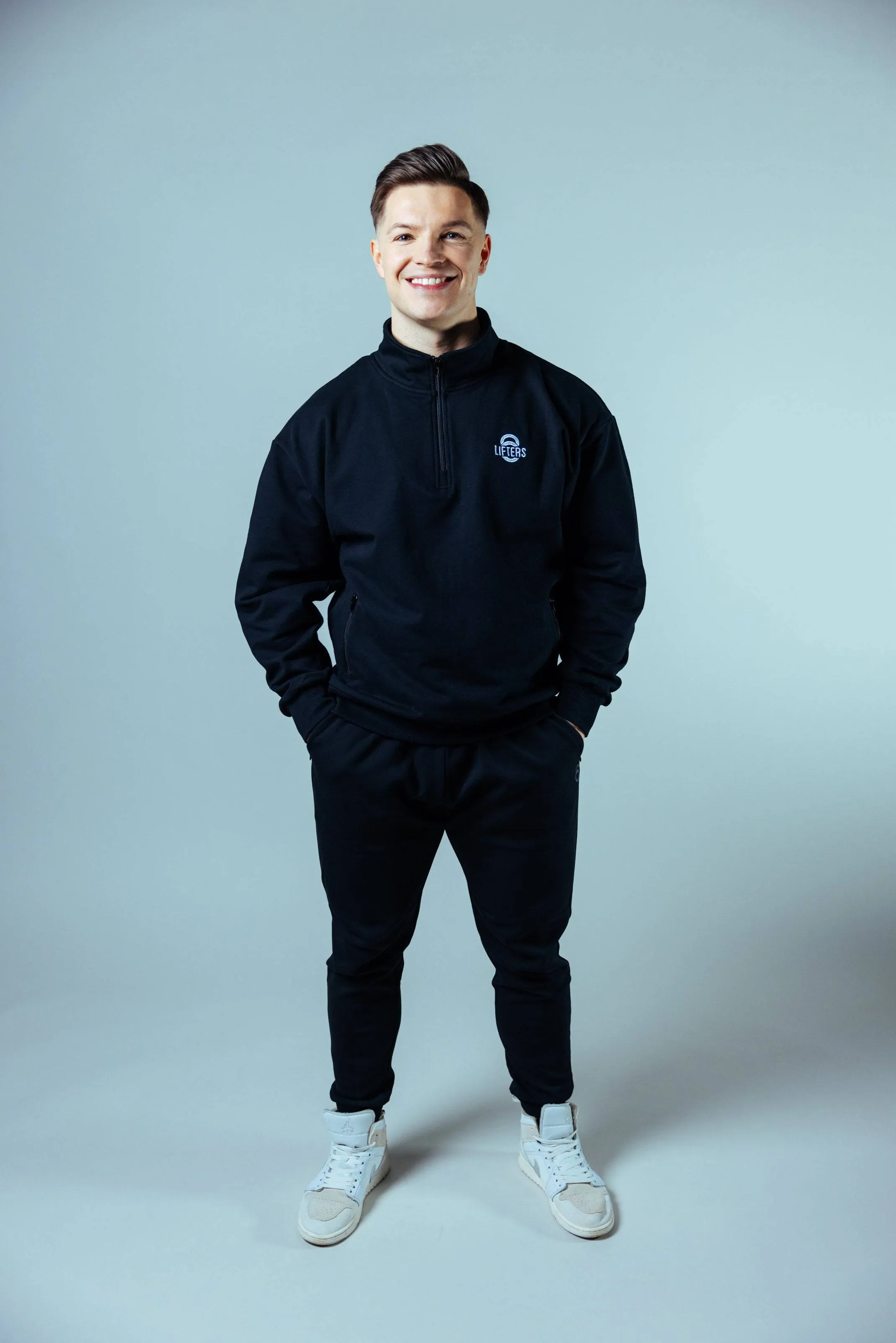 Allday Quarter Zip Sweater Oversize Unisex | Schwarz