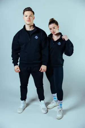 Allday Quarter Zip Sweater Oversize Unisex | Schwarz
