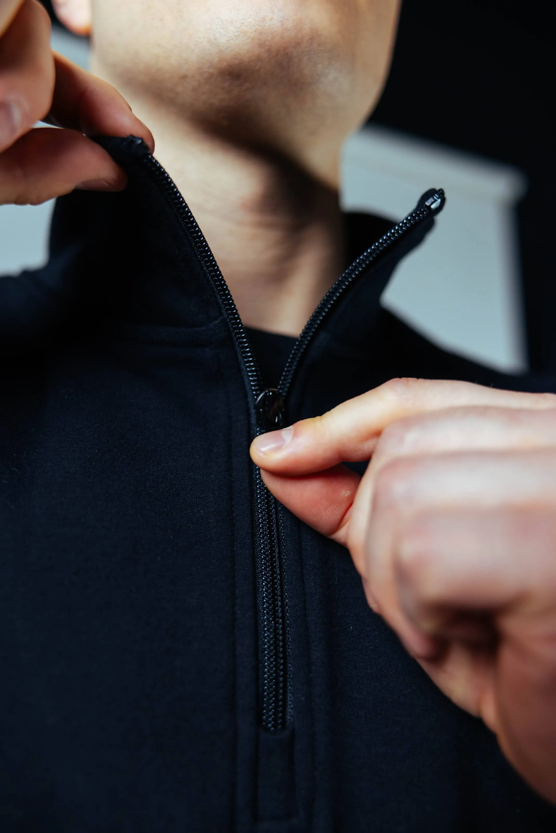 Allday Quarter Zip Sweater Oversize Unisex | Schwarz