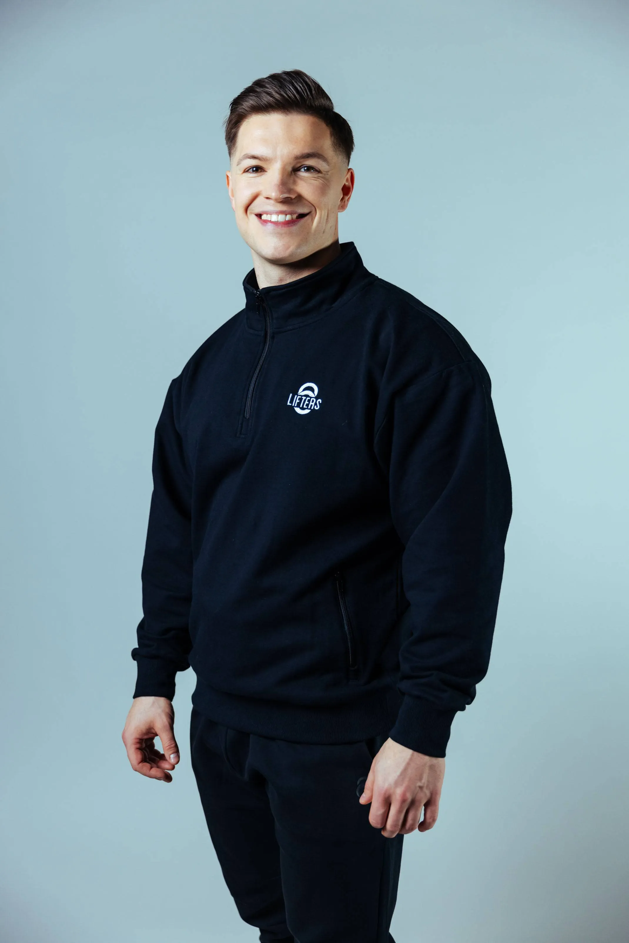 Allday Quarter Zip Sweater Oversize Unisex | Schwarz