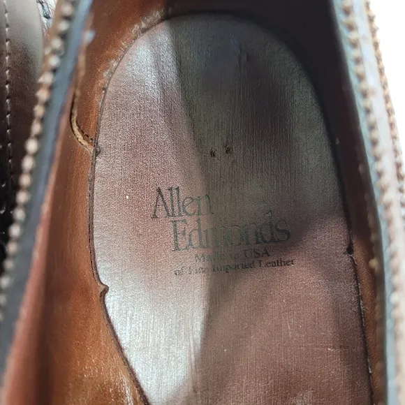Allen Edmonds Cap-Toe Oxford Shoes Size 9 D Brown Leather Dress Shoe
