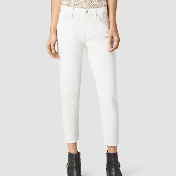 AllSaints Jasper Denim Jeans Cropped Ankle Zip