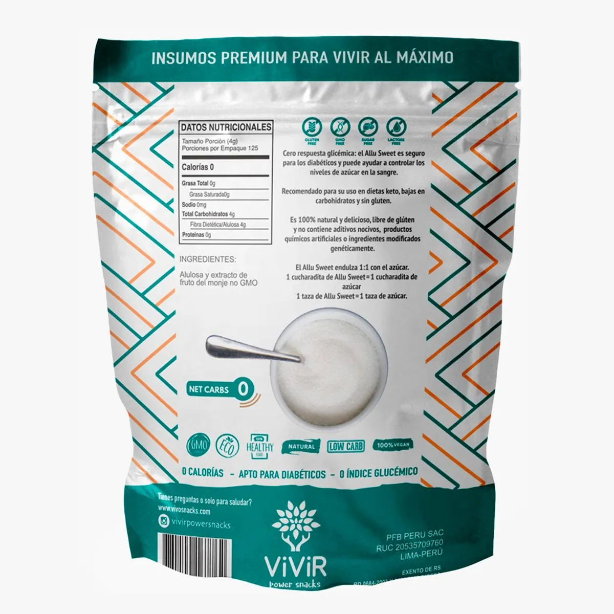 Allu Sweet - Alulosa y Fruto del Monje x 500g