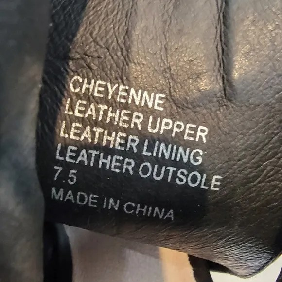 Andrew Stevens Cheyenne Black grunge chic open toe bootie shoes size 7.5