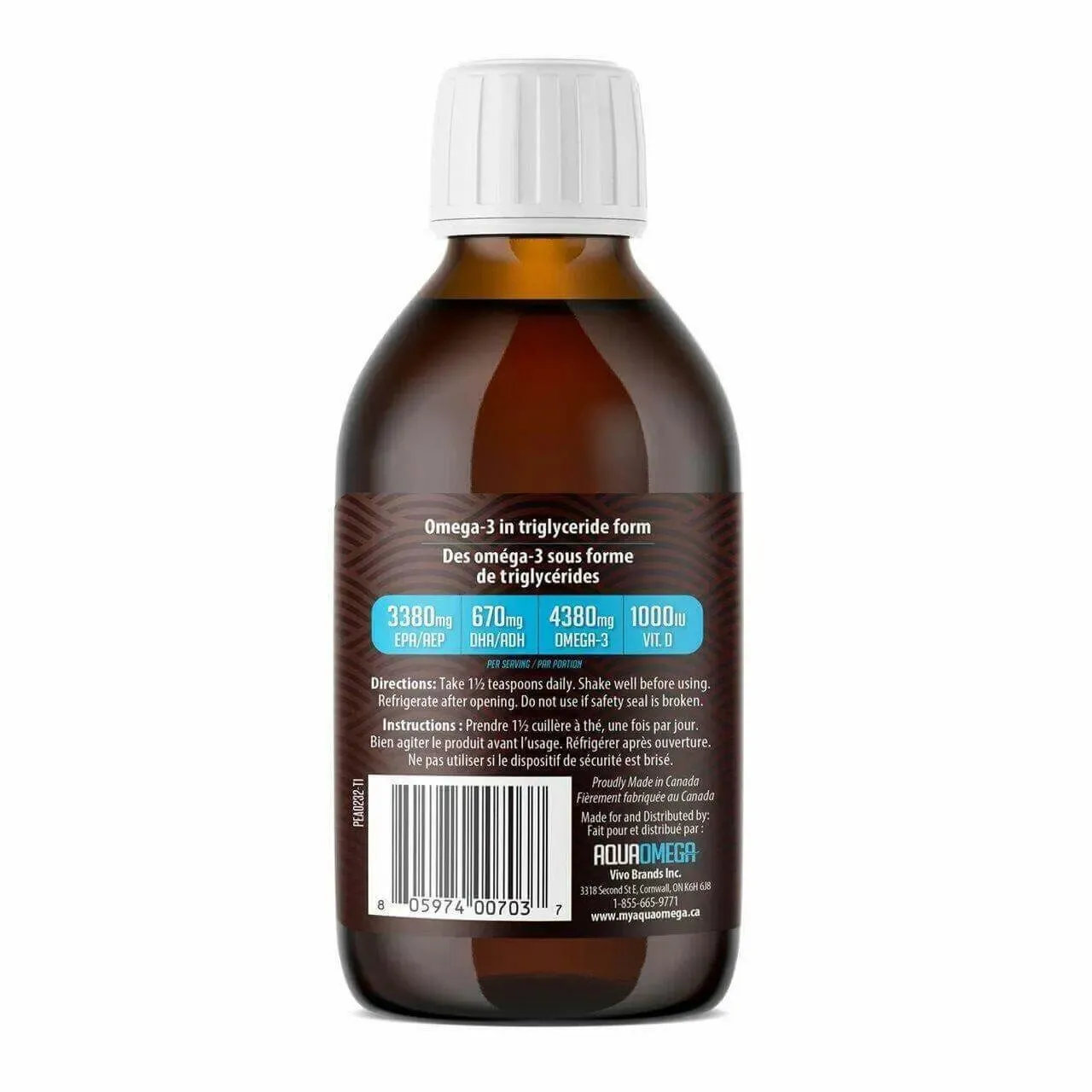 Aqua Omega High EPA Omega3 - Lemon Flavor 450mL
