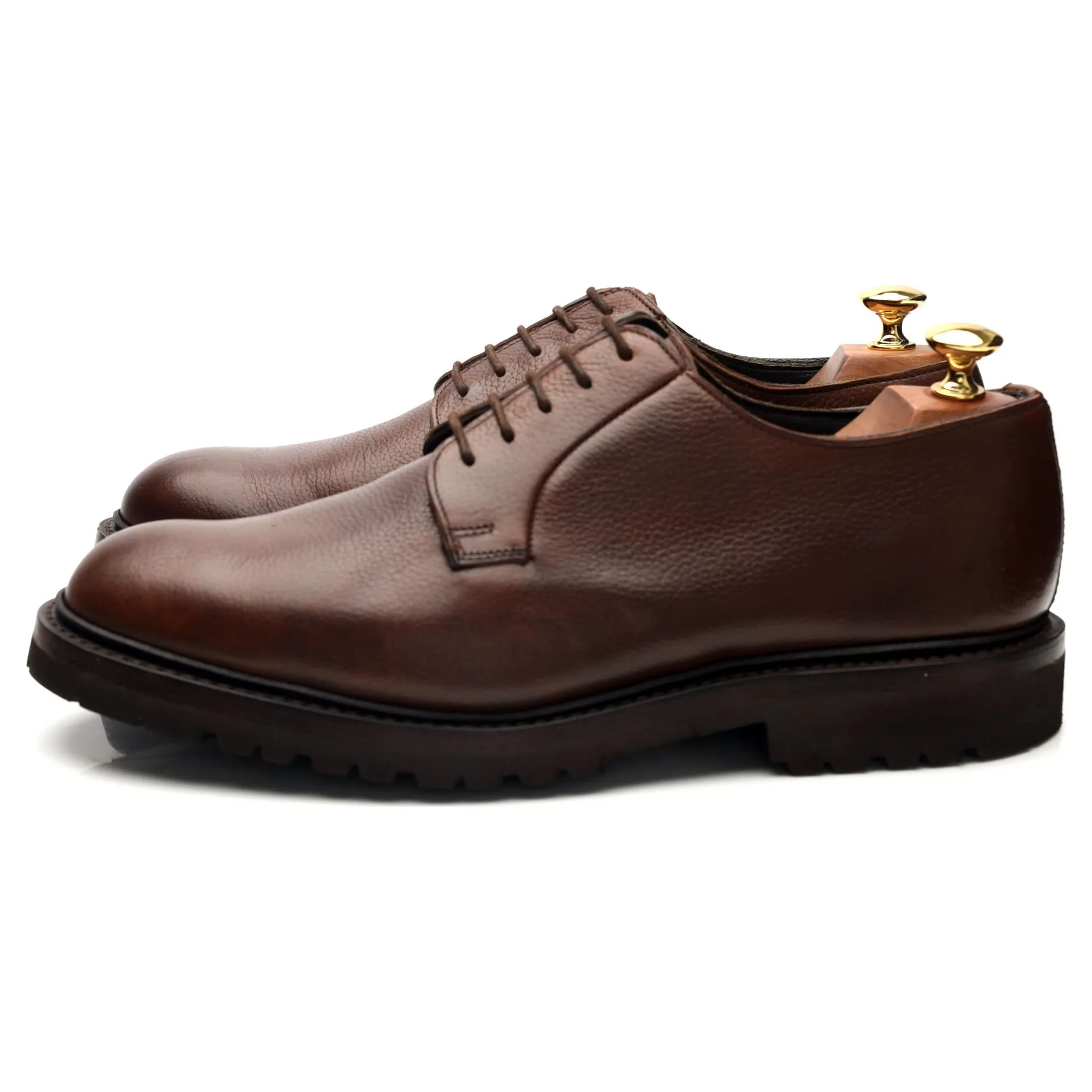 'Archie' Brown Grain Leather Derby UK 9.5 E