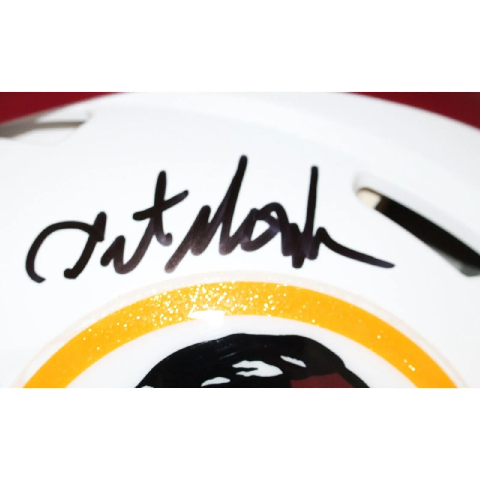 Art Monk Signed Washington Redskins Flt White Pro Helmet 2 insc. BAS 42850