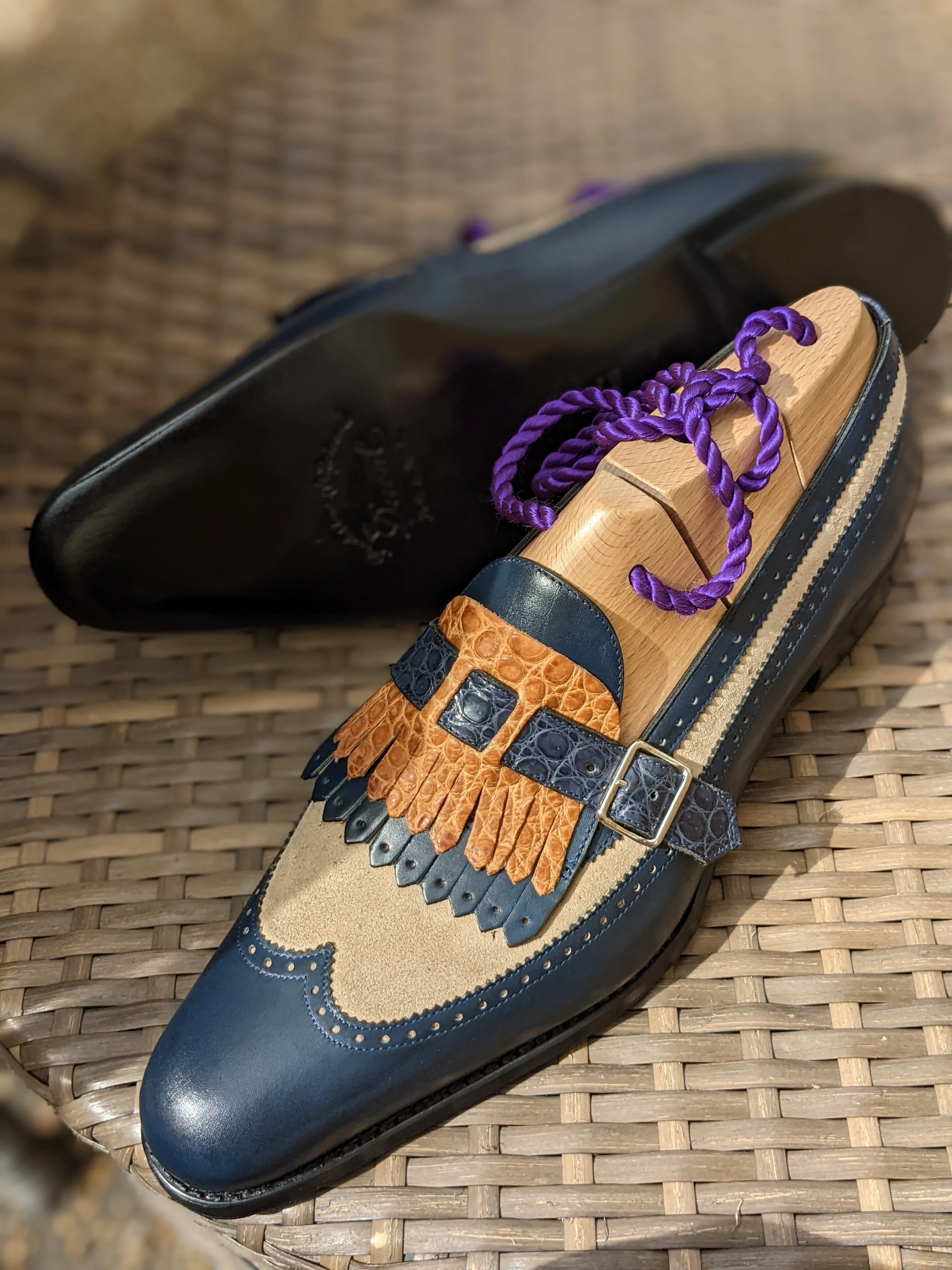 Ascot Shanghai Single Monk II. - Blue & Tan combination