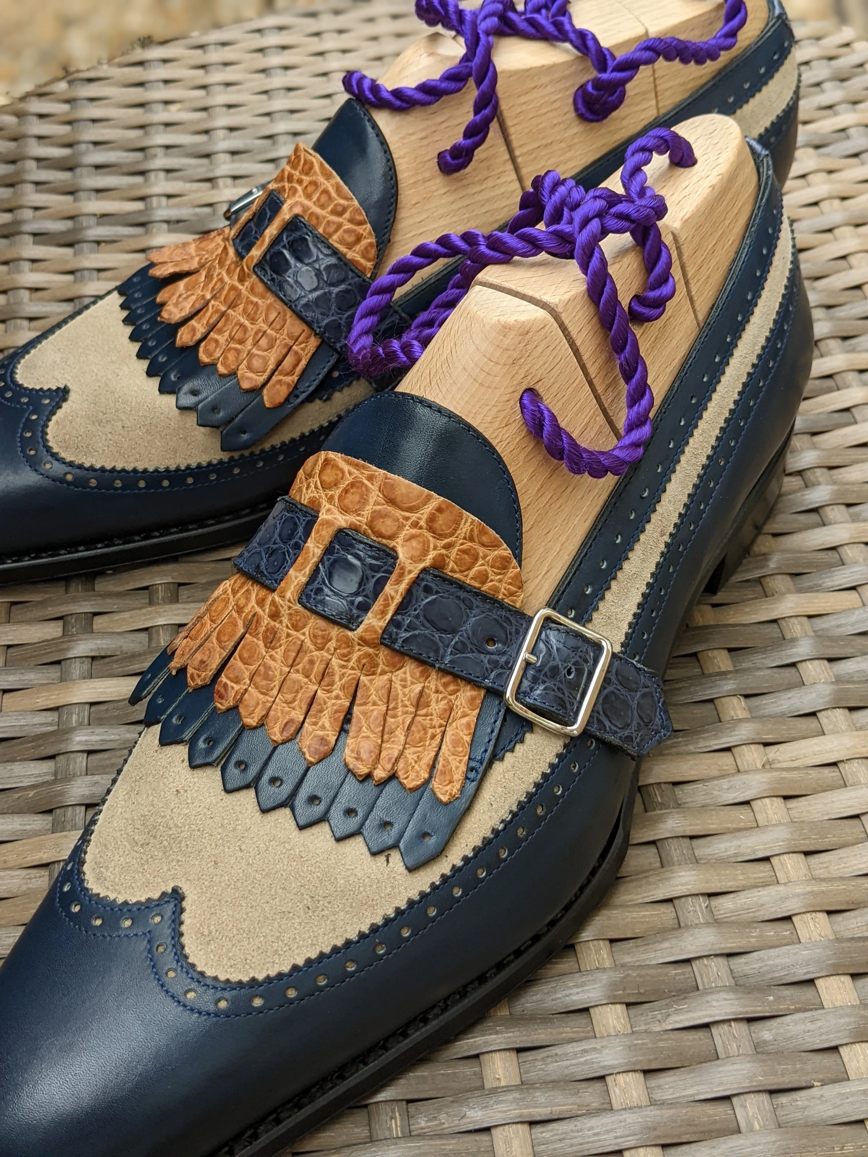Ascot Shanghai Single Monk II. - Blue & Tan combination