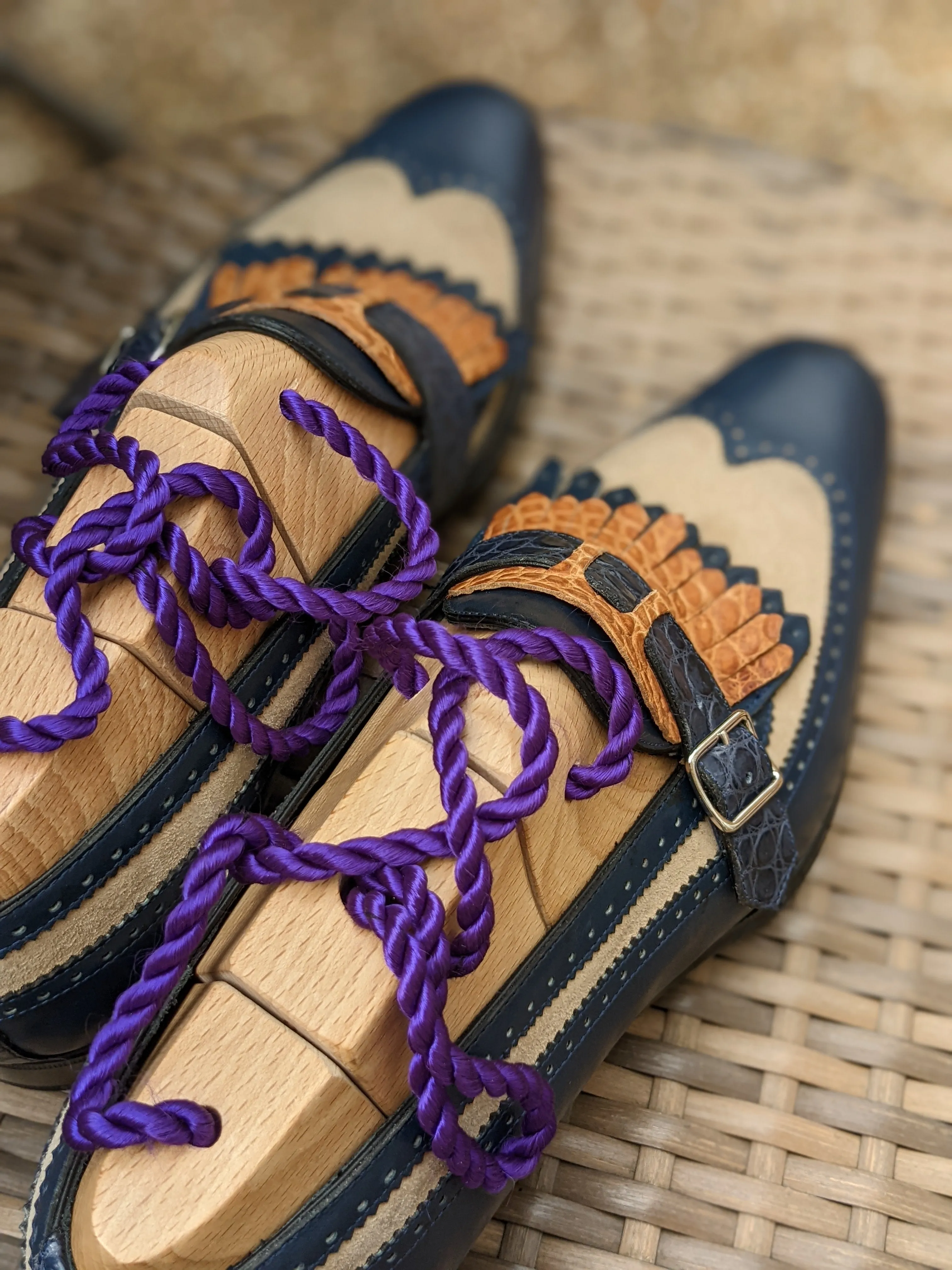 Ascot Shanghai Single Monk II. - Blue & Tan combination