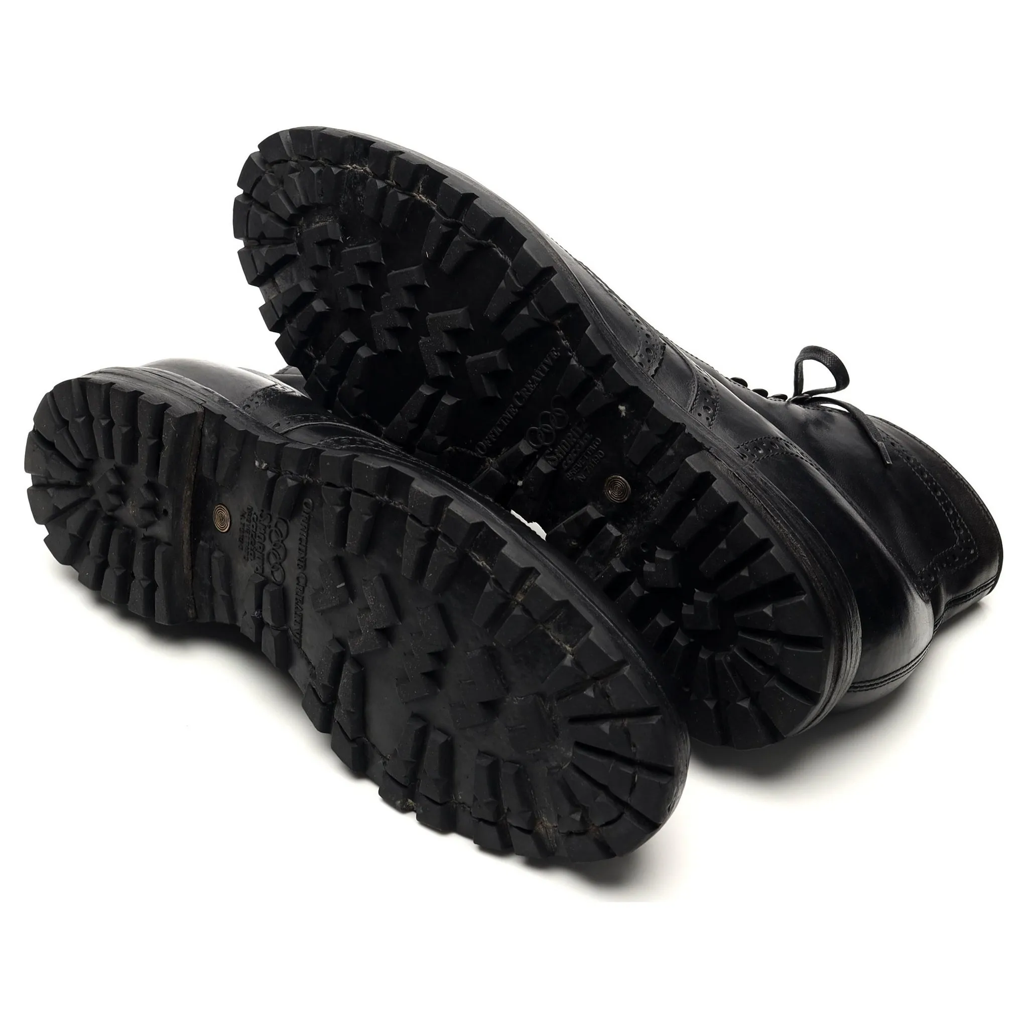 'Aspen 008' Black Leather Brogue Boots UK 6 EU 39
