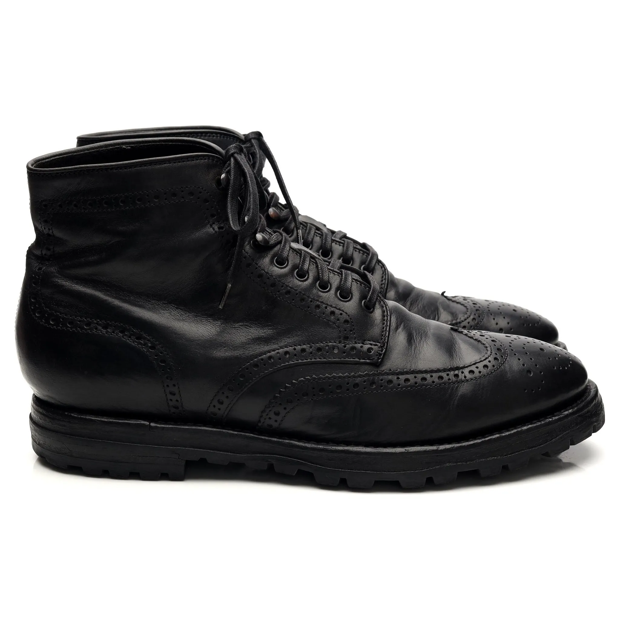 'Aspen 008' Black Leather Brogue Boots UK 6 EU 39
