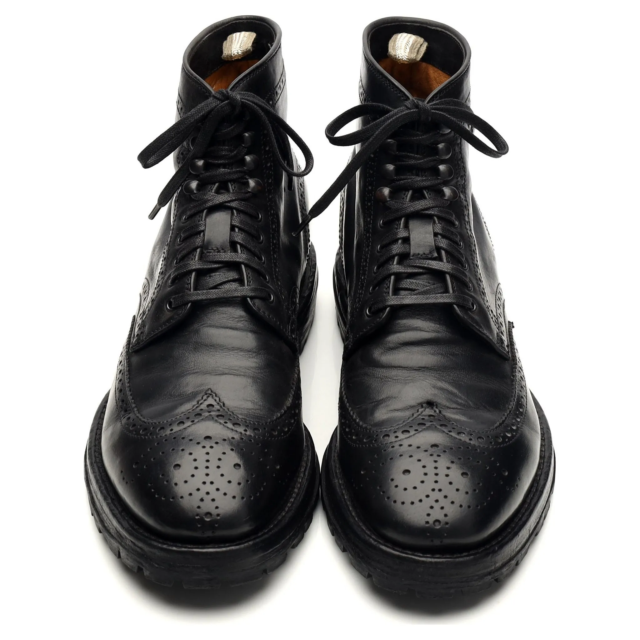 'Aspen 008' Black Leather Brogue Boots UK 6 EU 39