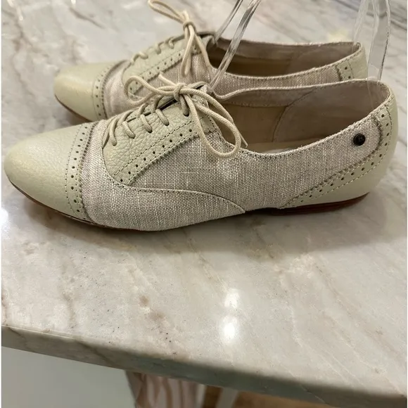 Bass Linen Leather Oxford Saddle Shoes Women’s Size 8