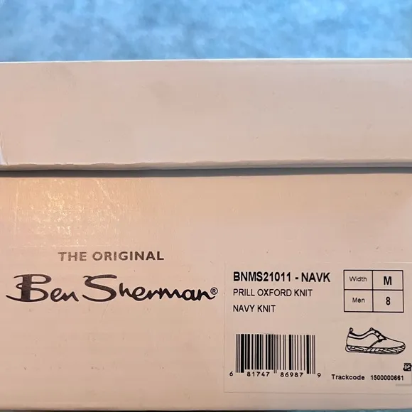 Ben Sherman Prill Oxford knit, navy, new in box size 8