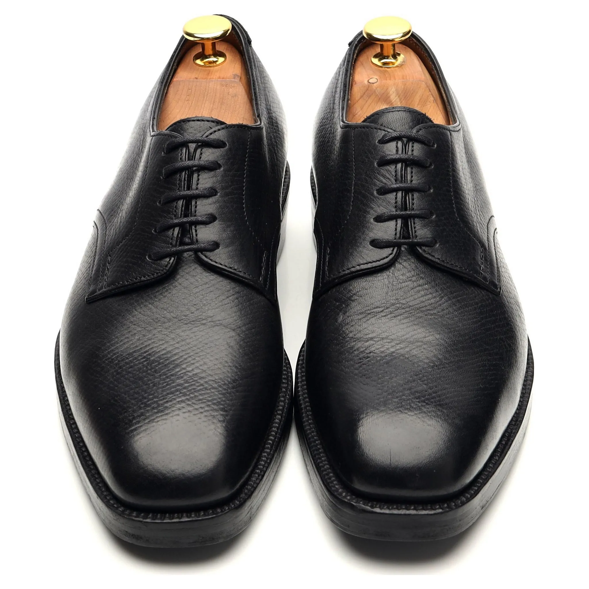 Bespoke Black Grain Leather Derby UK 6 / UK 6.5 E