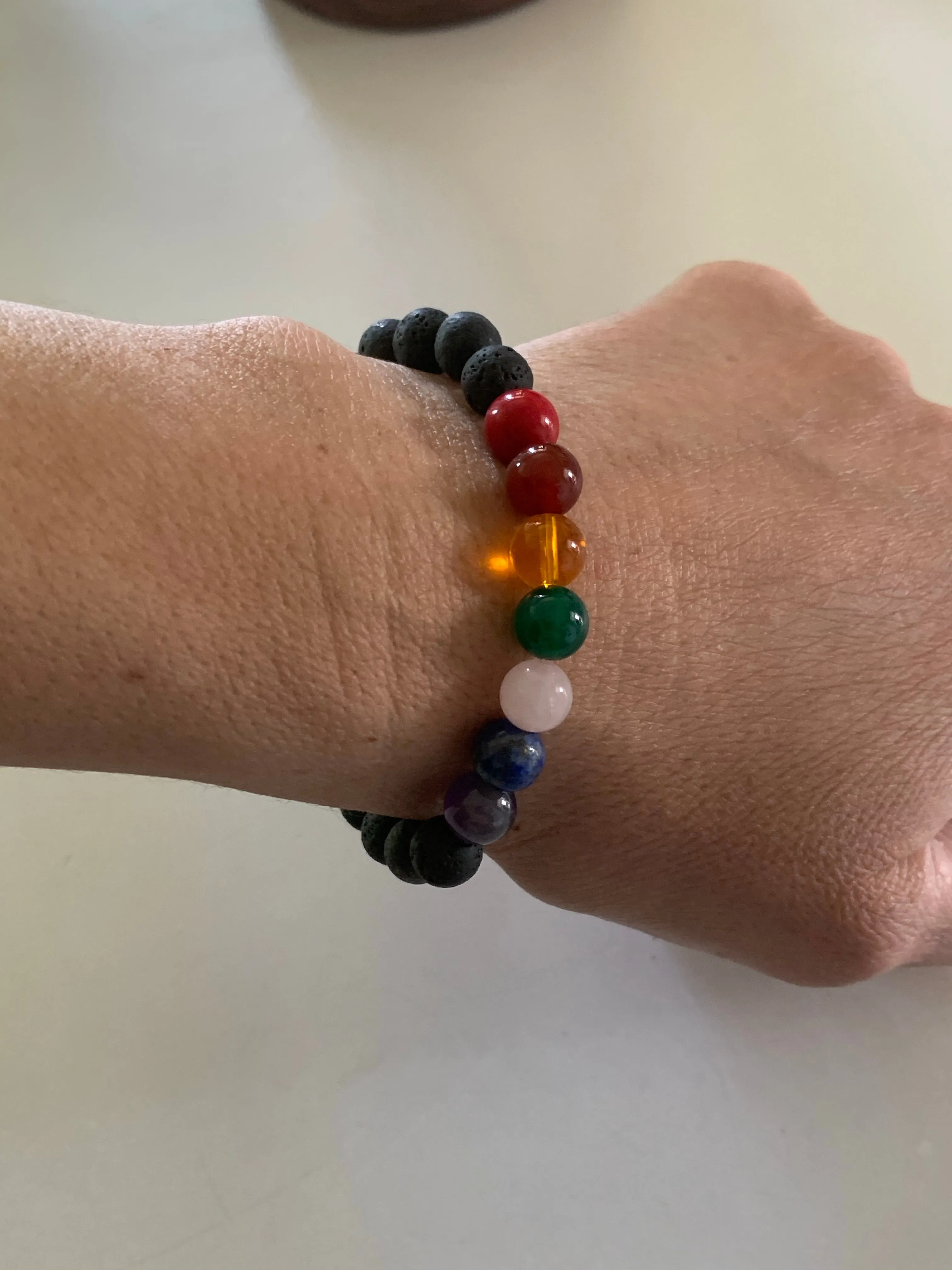 Black Lava Chakra Bracelet