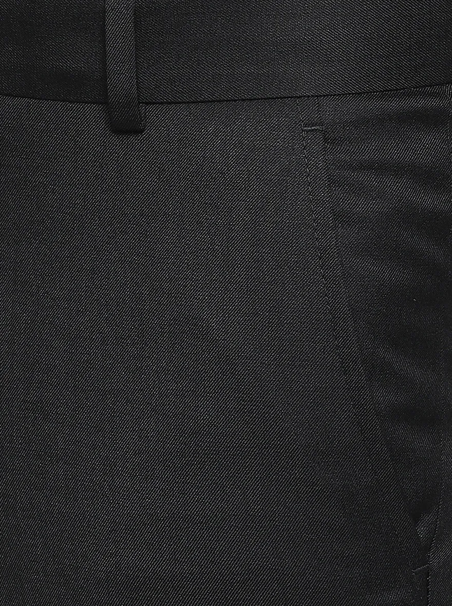 Black Solid Slim Fit Formal Trouser | Greenfibre