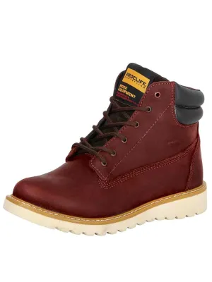 Botines de Trabajo S/C Piel Pull Up Para Mujer 'Procliff Protection' *VINO-35201*